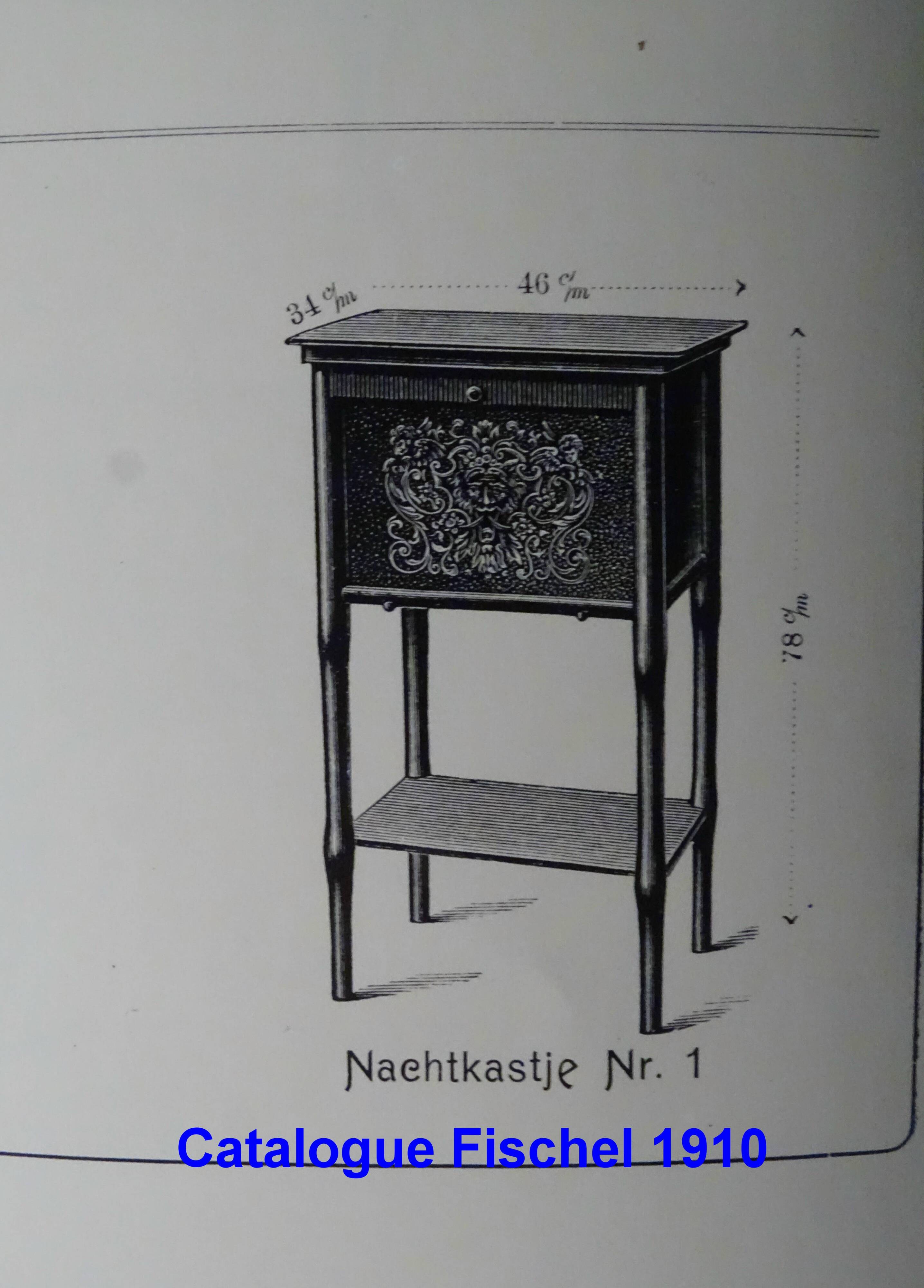 Nightstand, Fischel 1910 original condition, no Thonet.