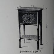 Table de nuit, Fischel 1910 état d'origine, no Thonet