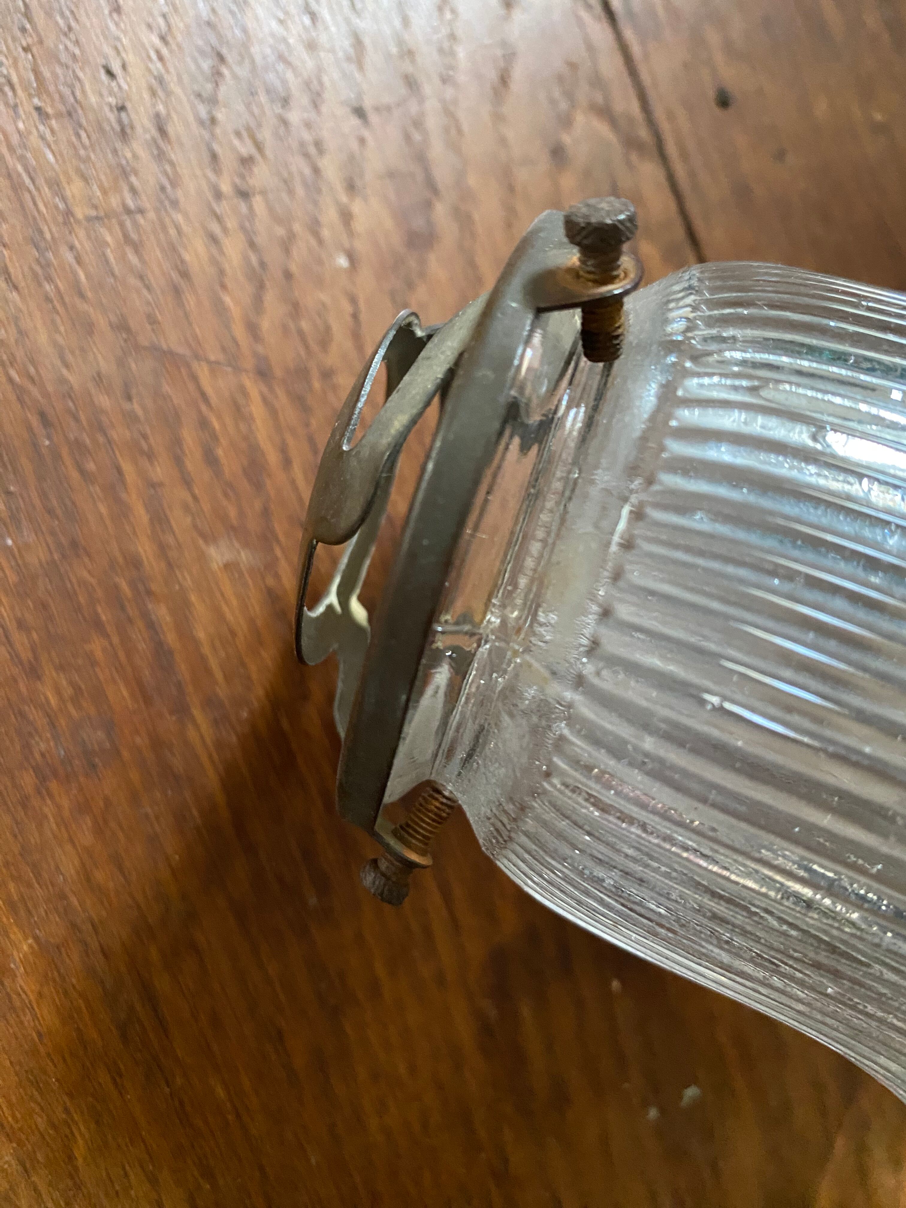 Vintage holophane glass tulip.