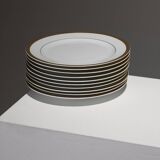 SET OF 10 PORCELAIN DESSERT PLATES, CHRISTOFLE, 1960s