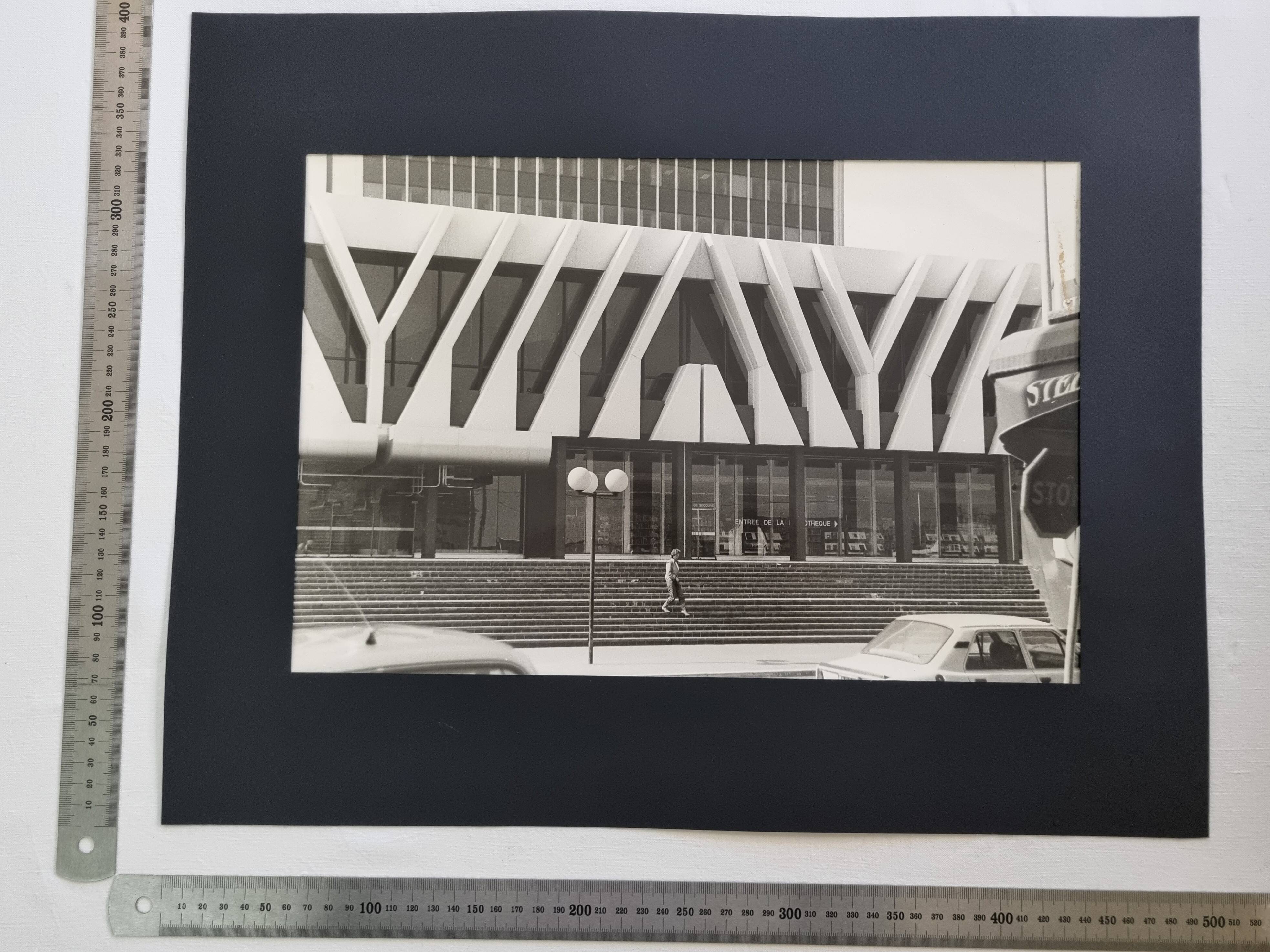 Vintage silver gelatin print, Brutalist architecture, 1970s, 52 x 42 cm