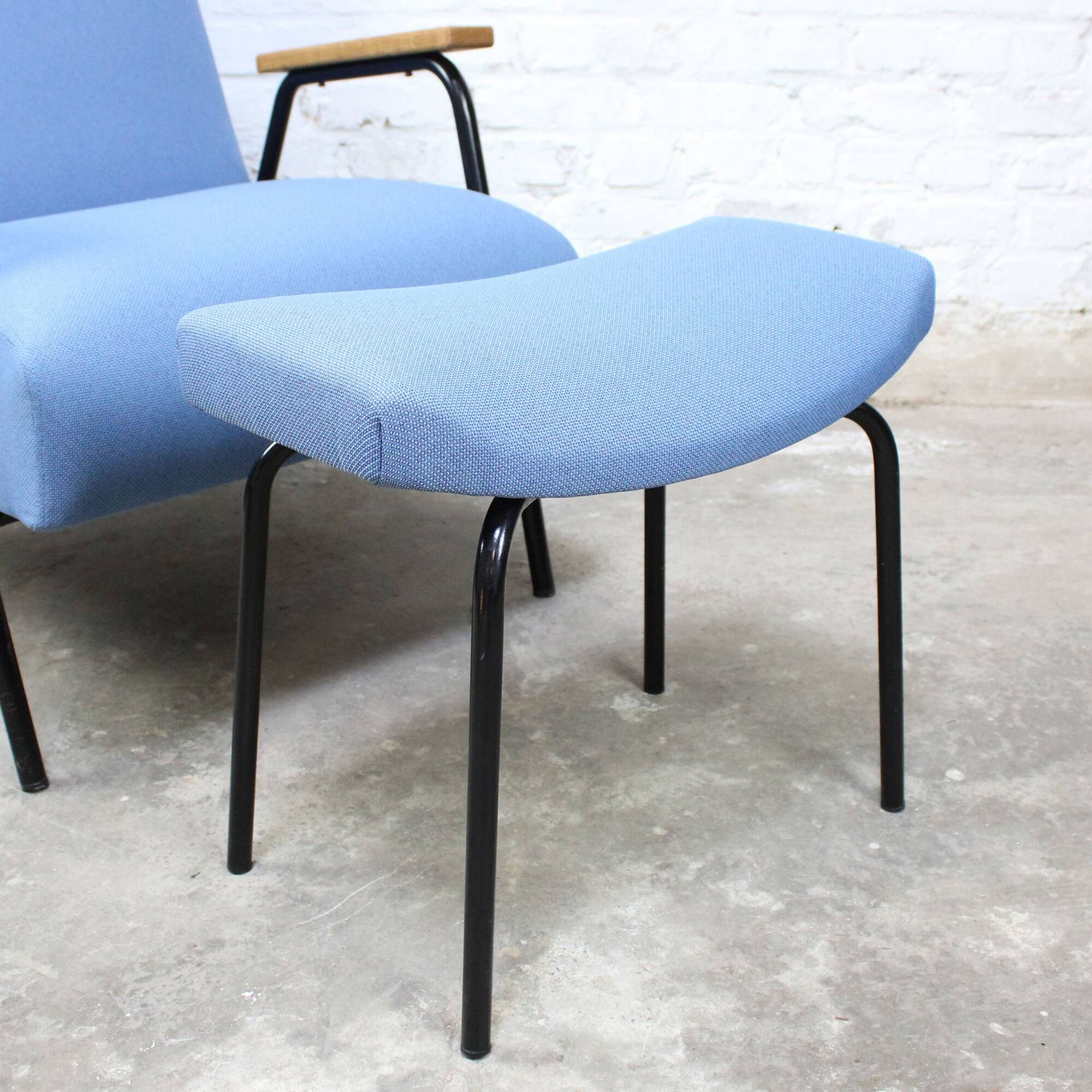 “Rio” armchair and bull ottoman by Pierre Guariche for Meurop 1962