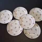 6 dessert plates in French porcelain in good condition.