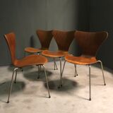 4 x Fritz Hansen Series 7, Arne Jacobsen dated 1955