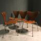 4 x Fritz Hansen Series 7, Arne Jacobsen dated 1955