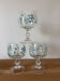 Vintage ensemble de 3 verres à pied grand format eau Arcopal véronica
