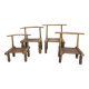 Ancient Baoulé African chairs in carved wood, Wabi-Sabi.
