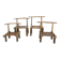 Ancient Baoulé African chairs in carved wood, Wabi-Sabi.