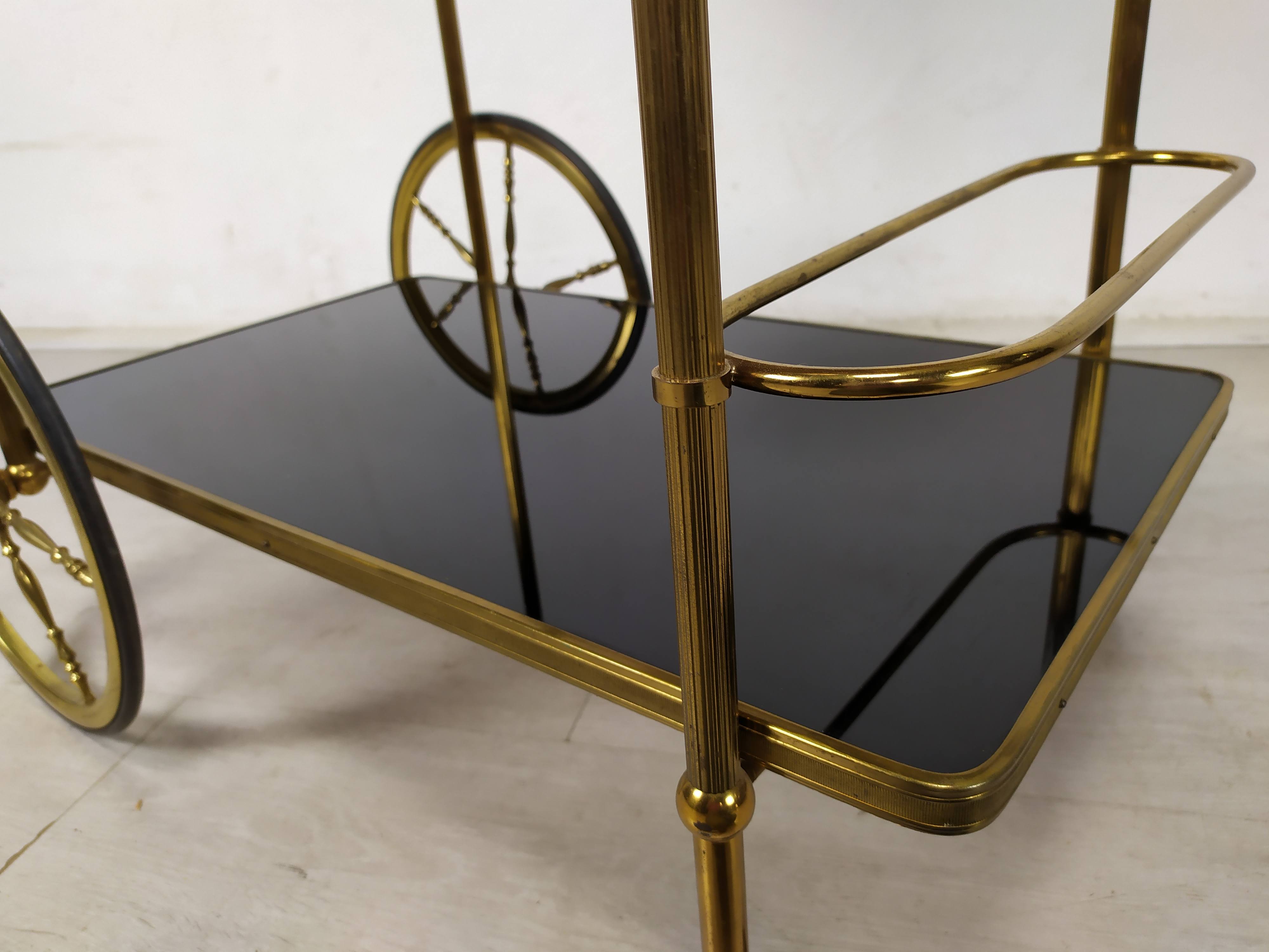 Vintage golden brass rolling service