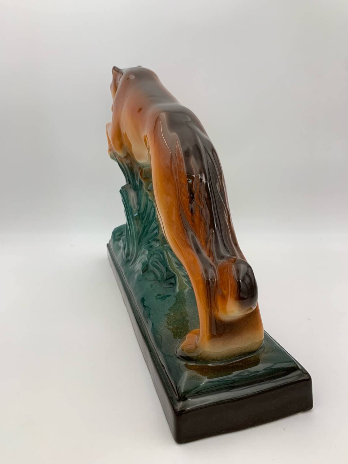 Sainte Radegonde Art Deco earthenware greyhound, 1930s