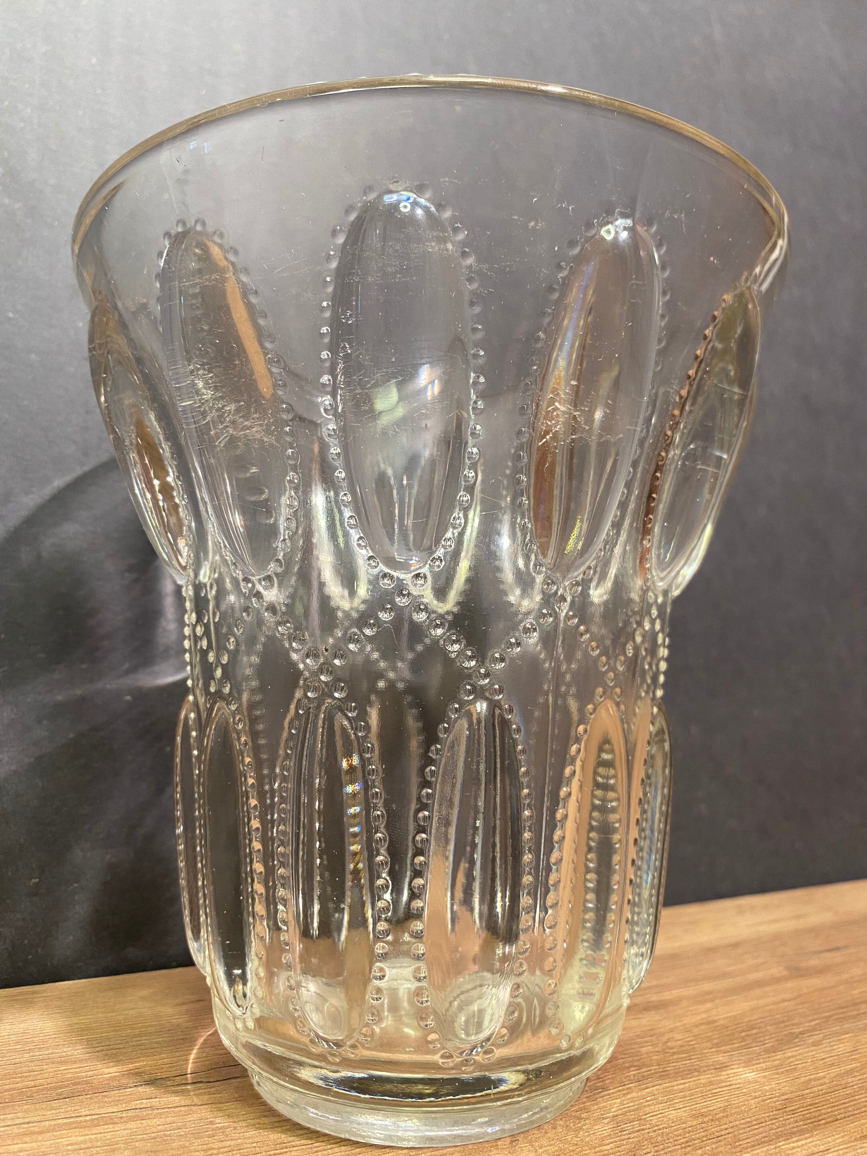 Art Deco glass vase Val Saint Lambert ephemeral model series Luxval 1935