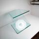 Z-shaped tempered glass side table