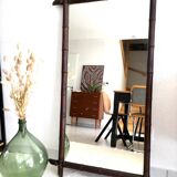 Miroir ancien bois façon bambou - 109x57cm