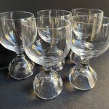 5 Crystal wine glasses – Hollow ball base