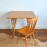 Vintage bamboo and rattan dining table 1960s