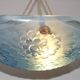 French Art Deco Degué Ice Blue Hexagonal Glass Pendant Ceiling Light