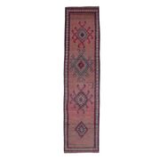Vintage Turkish hand-knotted runner rug 84x353