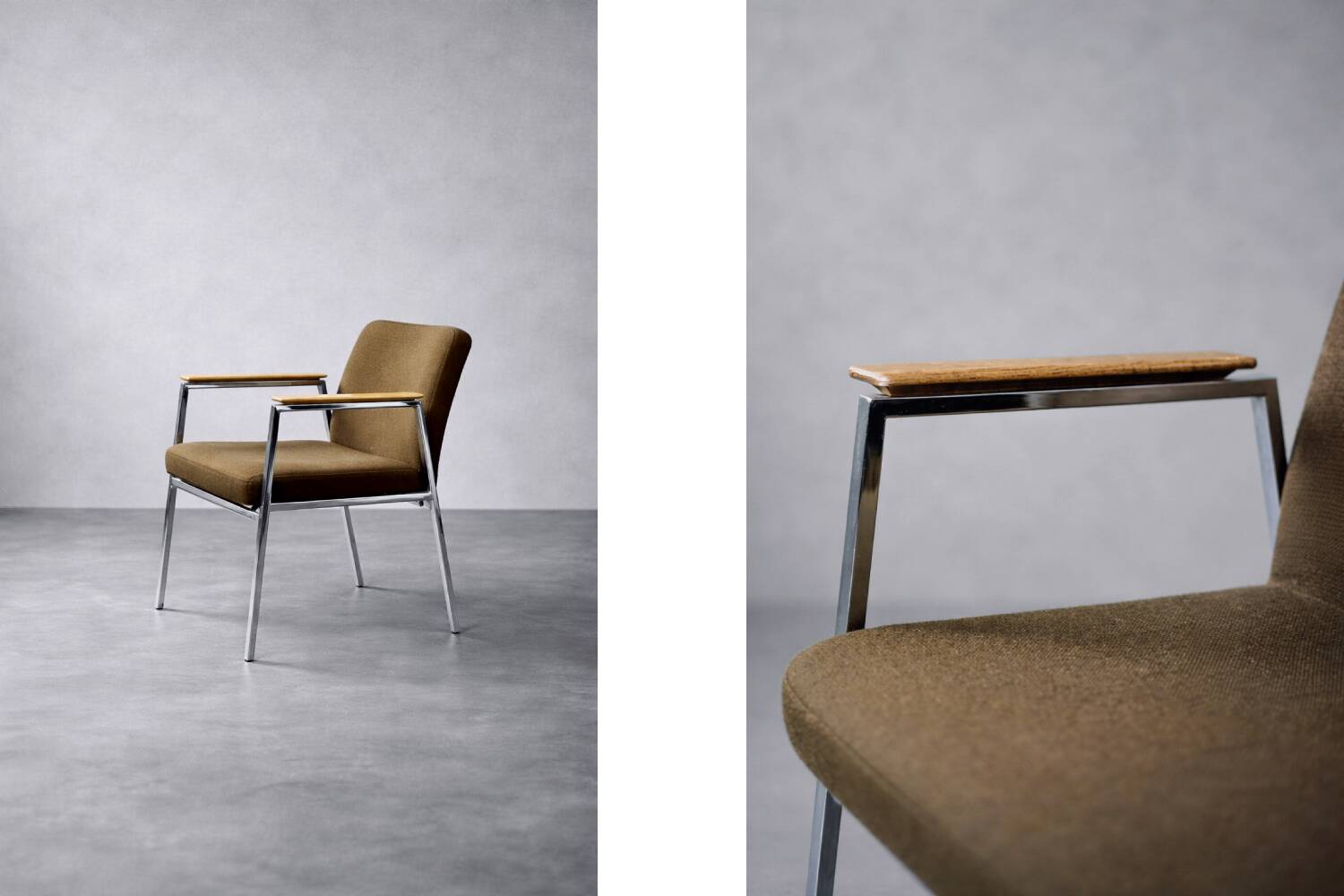 Vintage Mid-Century Modern German Brown Conference Chair from Drabert, 1970