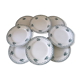 Suite assiettes Terre de Fer décor vert fleurettes St Amand