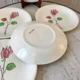 Dessert service flowers Made in France 50s
