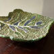 Vintage ceramic leaf-shaped vide poche, signed.