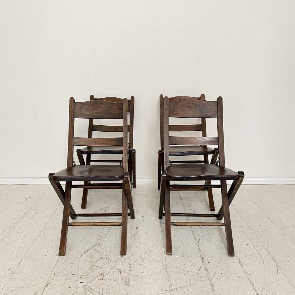 Art Deco Folding Chairs, 1930, Set of 4