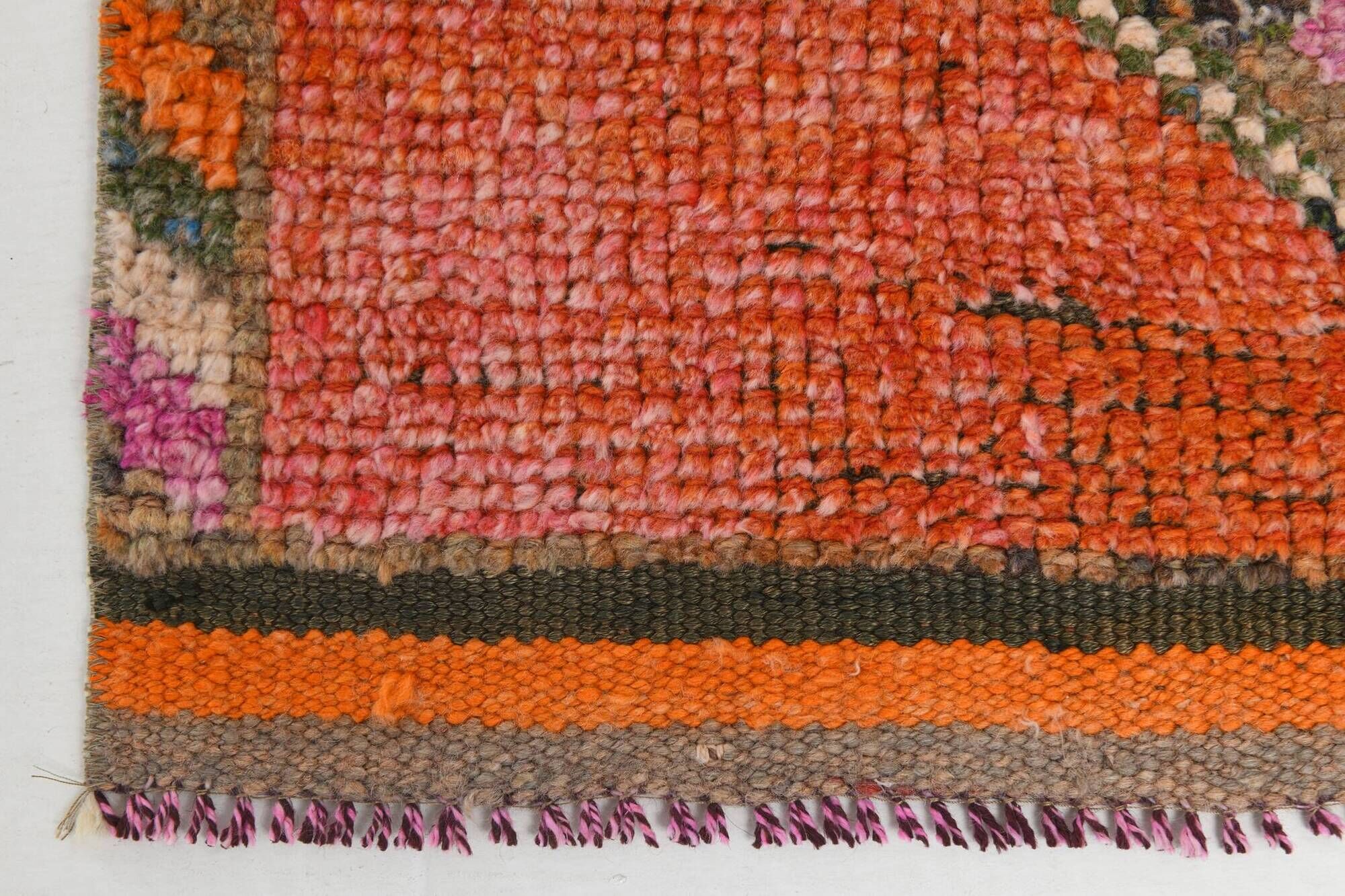 3X10 Peach Orange Turkish Runner Rug, 88x306Cm