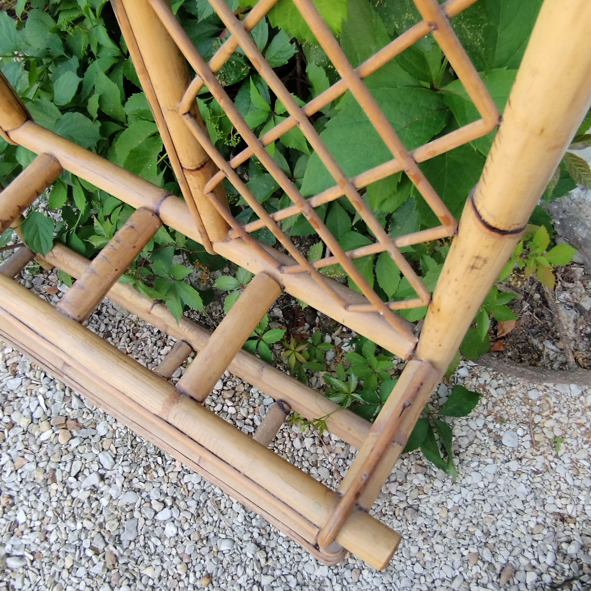 Vintage rattan wardrobe