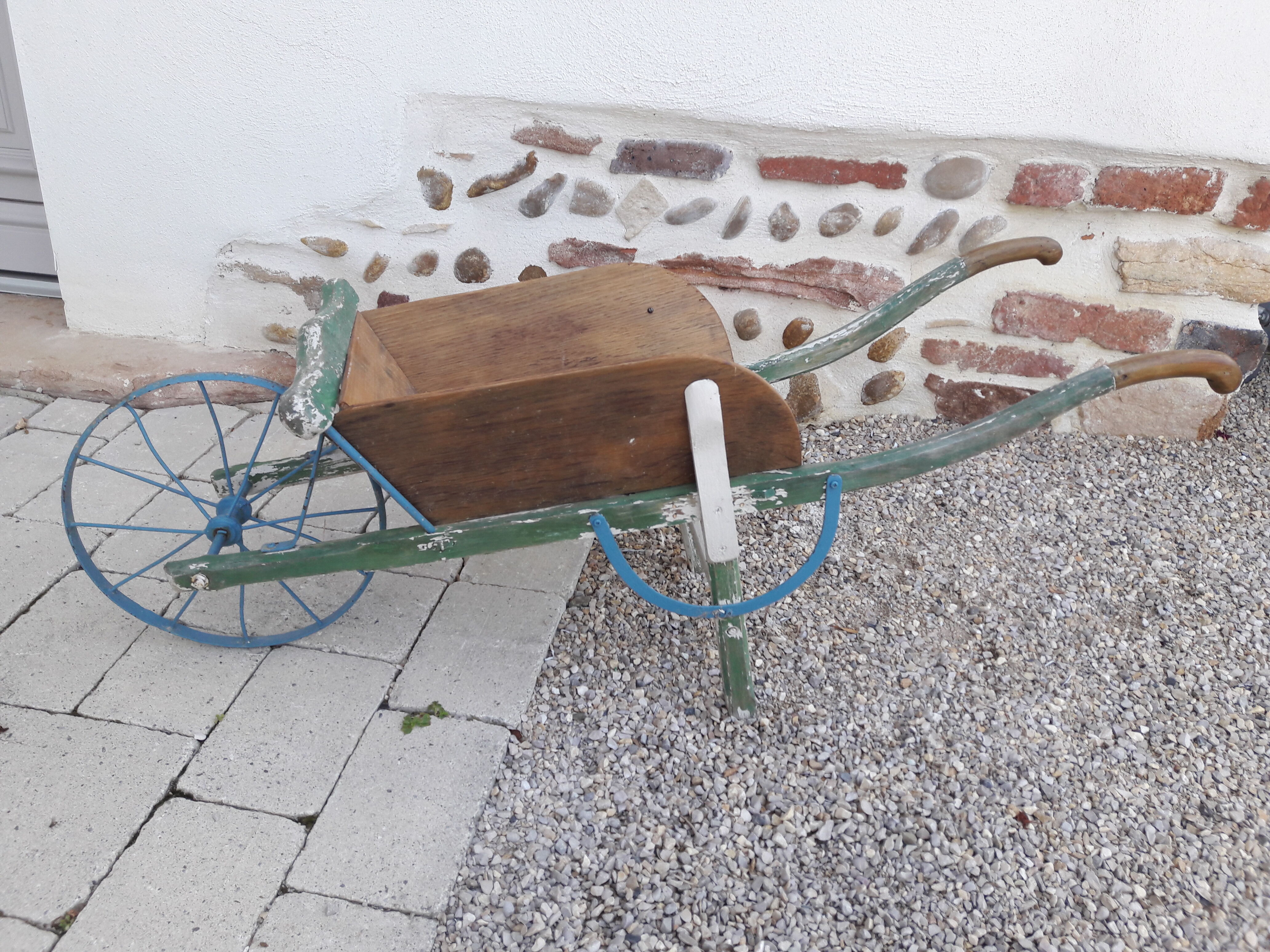 Wooden children's wheelbarrow