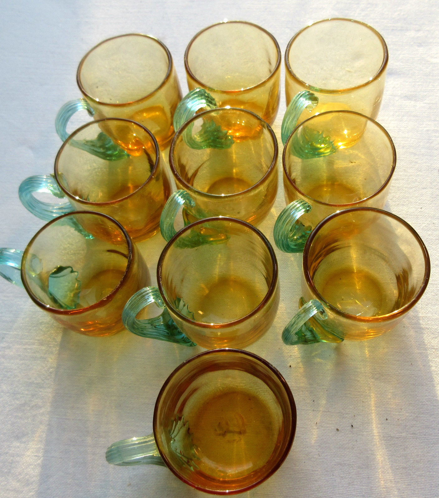 Cabaret Cave liqueur George SAND: 2 carafes 10 Legras glasses - brass basket