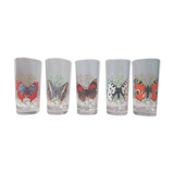 Butterfly patterned juice glasses