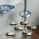 Silver ceramic knife rest