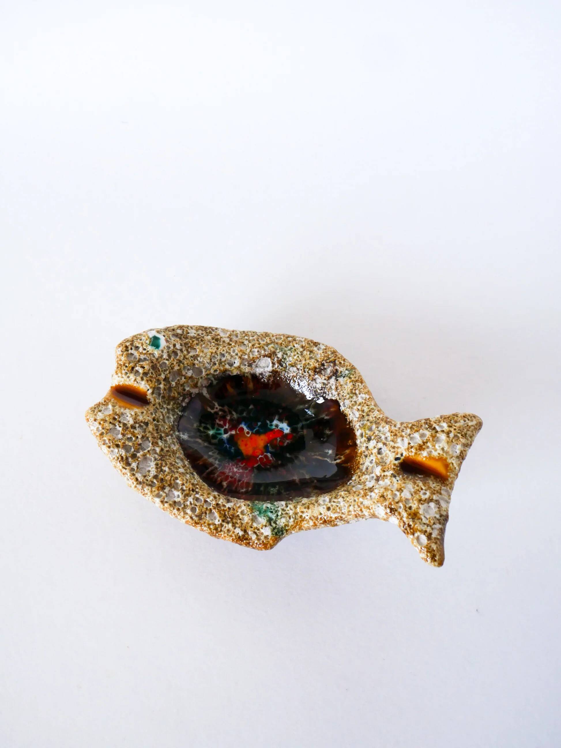 Ashtray catchall in Fat Lava, fish shape, 1970.