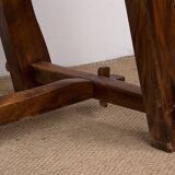 Dining room table, Brutalist style, solid elm, O. Hanninen style
