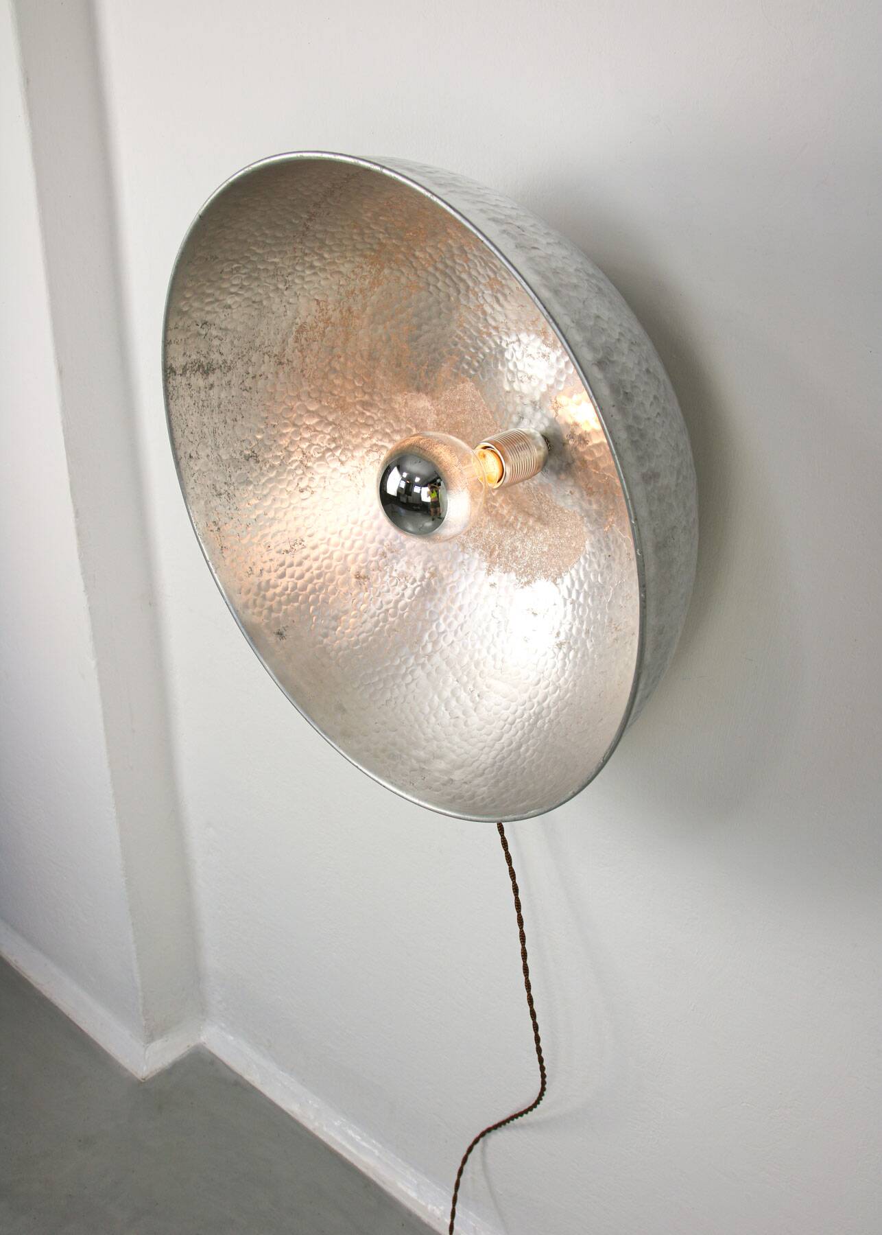 Large Vintage Aluminum Wall Lamp, 70s