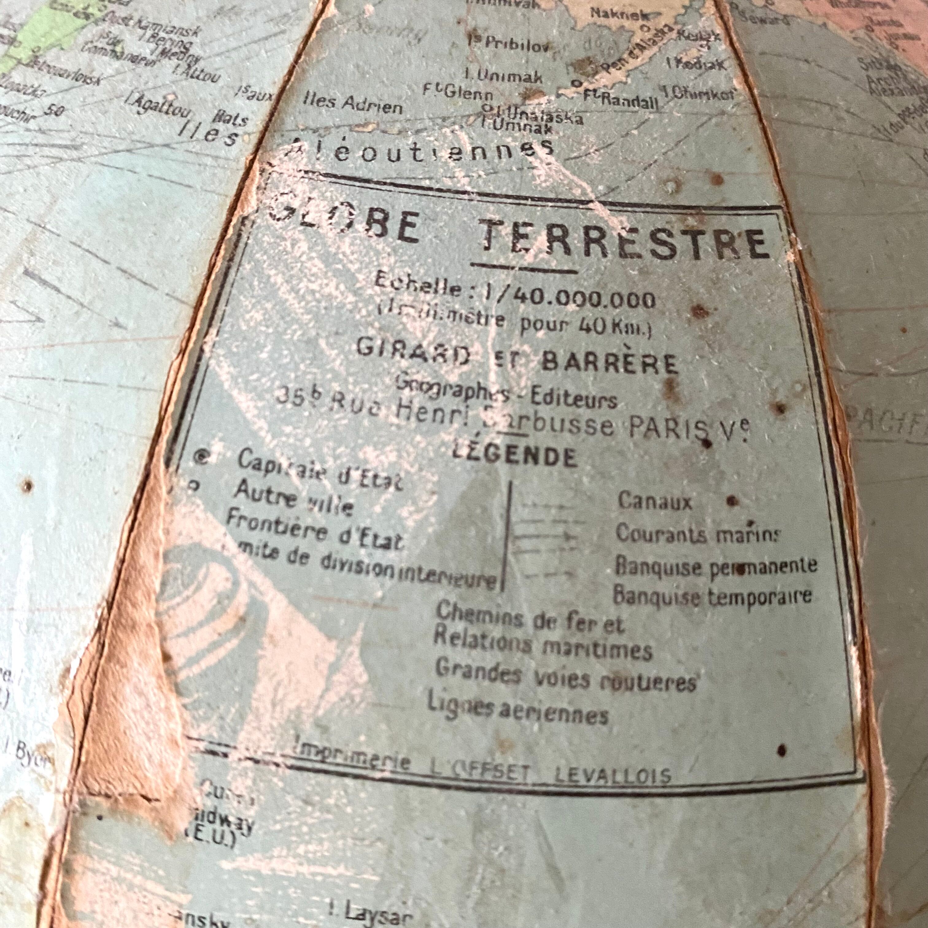 Vintage globe Girard and Barrère 50s