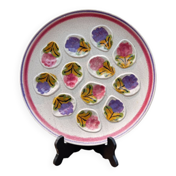 Oyster dish decorated with flowers Ninon by MBFA - Pornic
