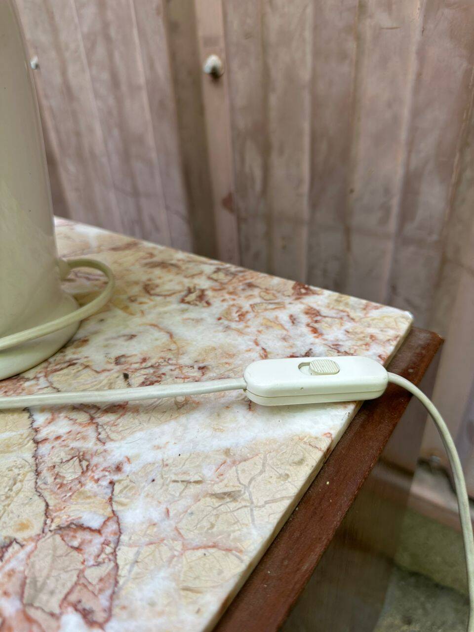 Vintage white ceramic table lamp