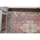 1970s Turkish Oushak Handmade Wool Cotton Pink Area Rug 127x276