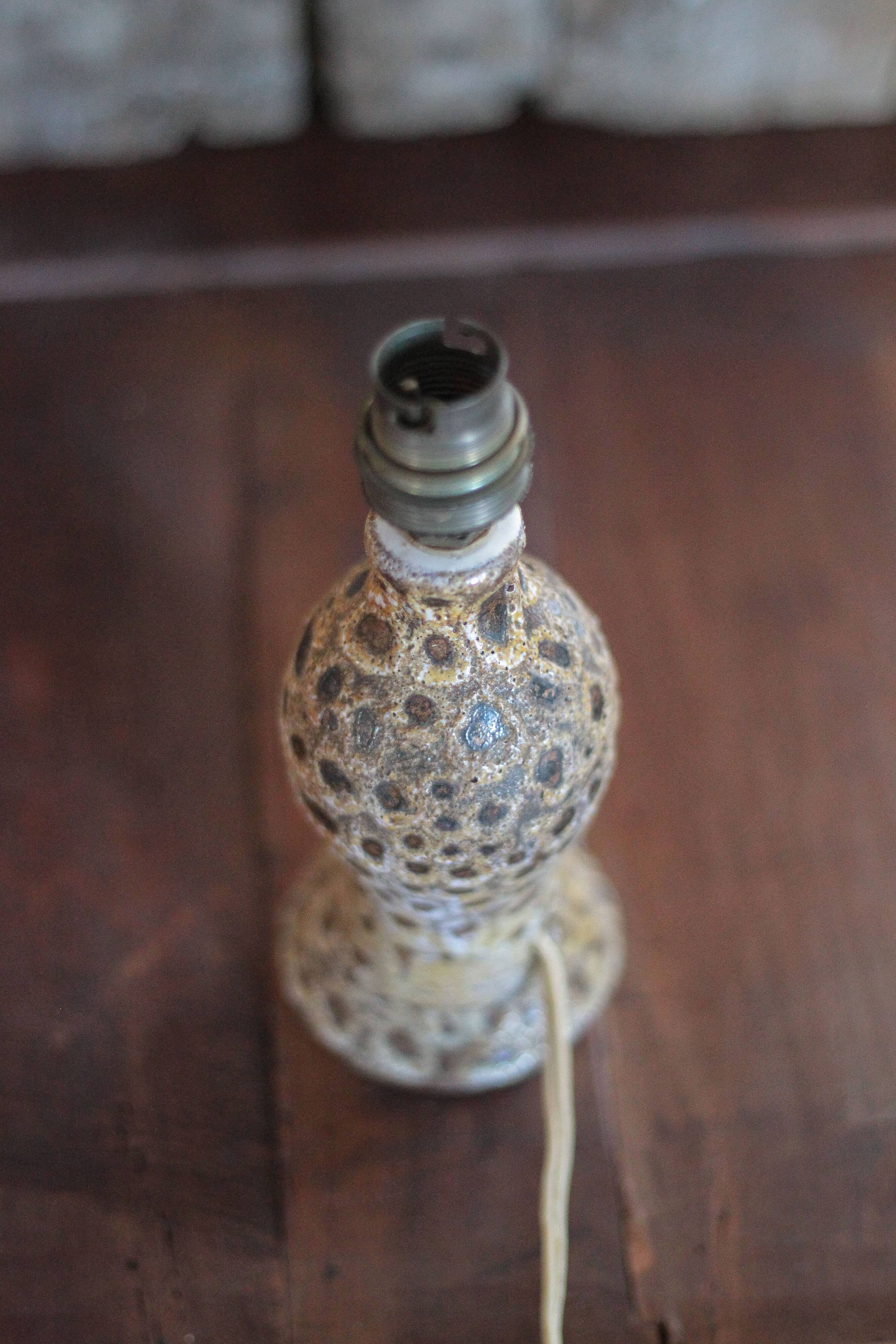 Vintage ceramic lamp, small fat lava lamp, table lamp