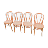 Set of 4 bistro chairs cannage honey color
