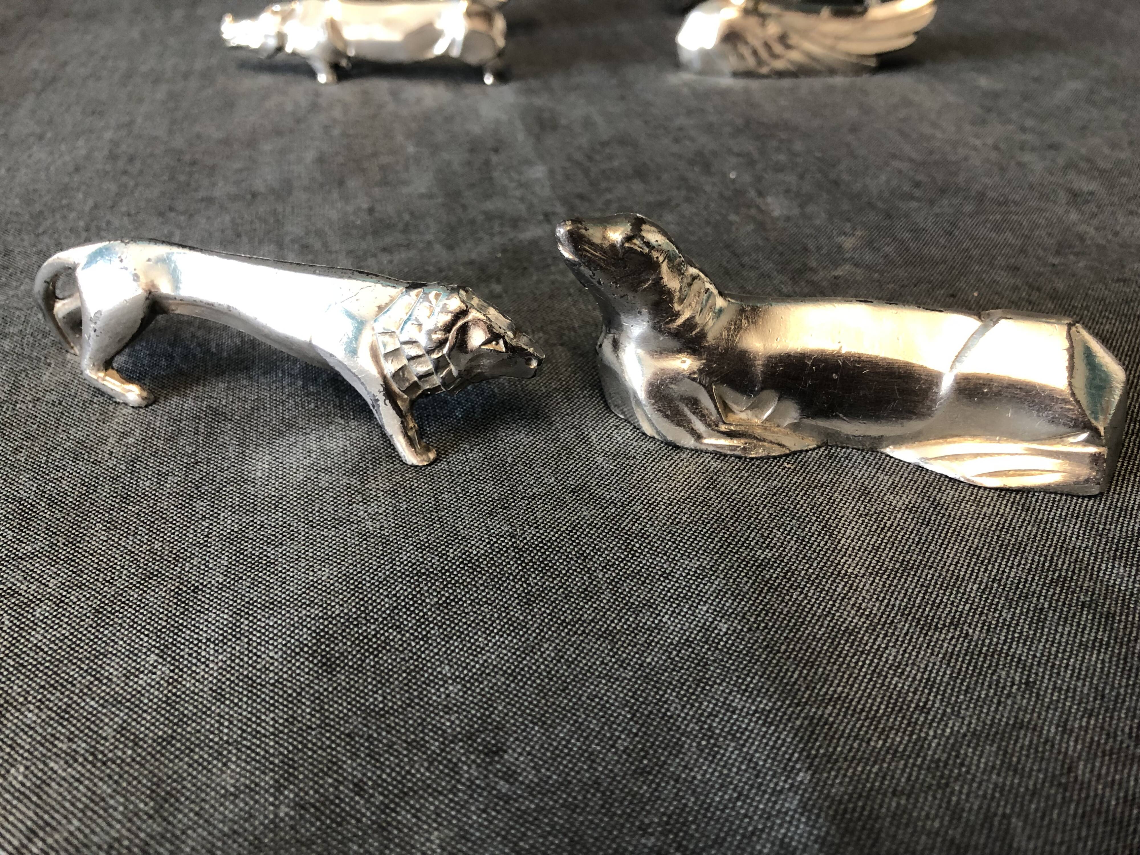 8 animal knife holders art-deco 1930 design sandoz