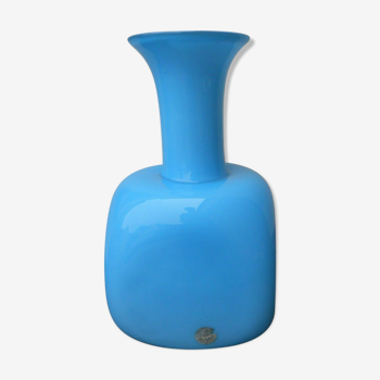 Turquoise glass vase