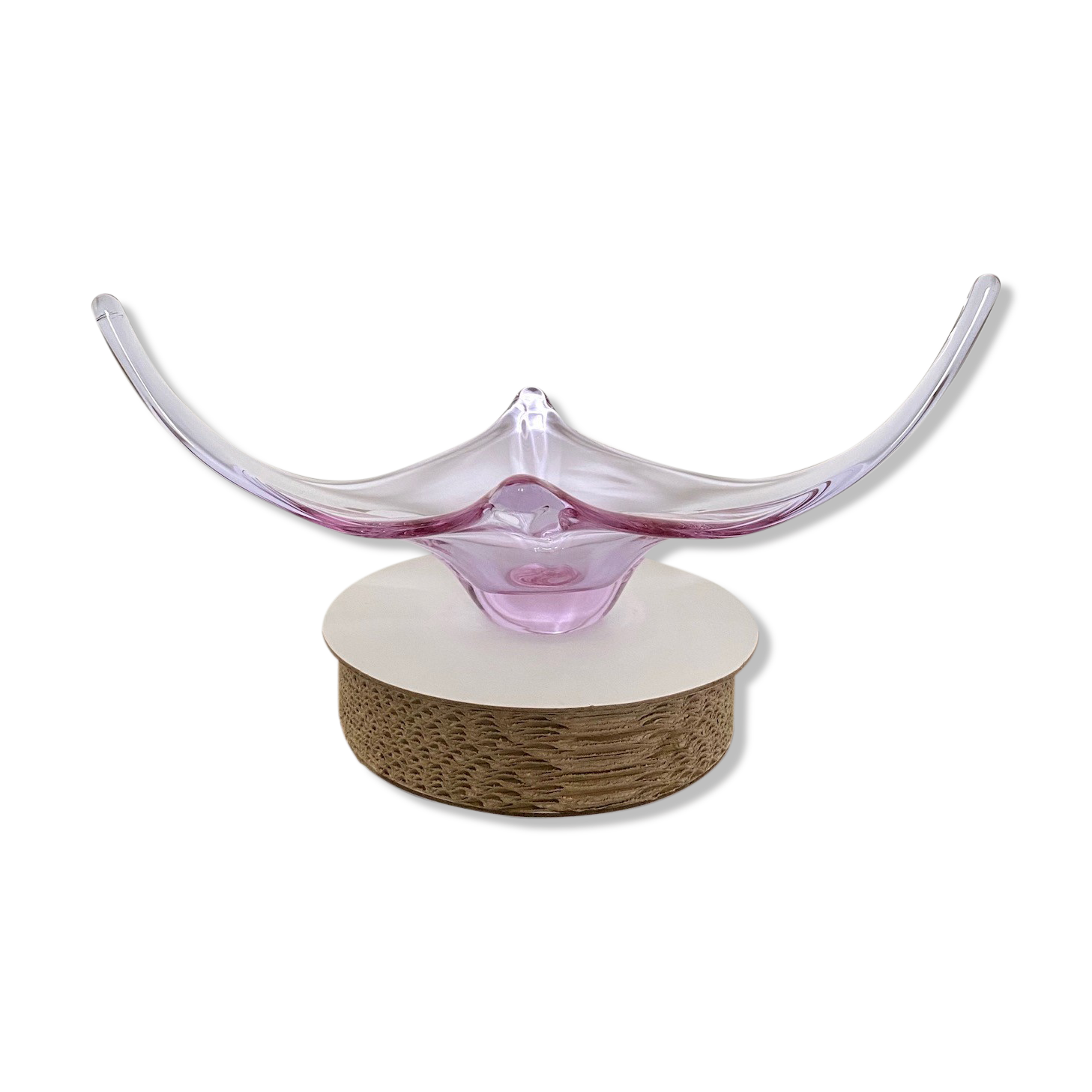 Murano - organic glass sculpture center bowl - Lilac