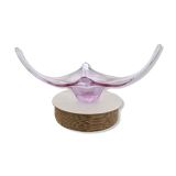 Murano - organic glass sculpture center bowl - Lilac