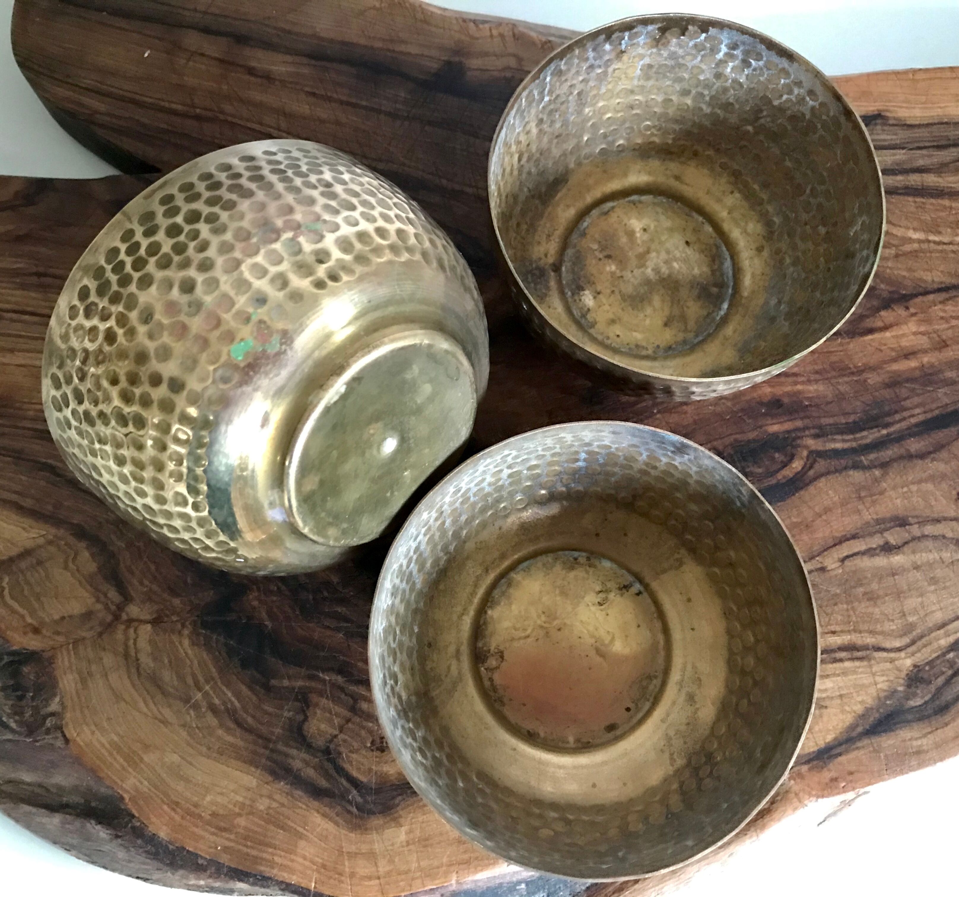 Brass trinket bowls set
