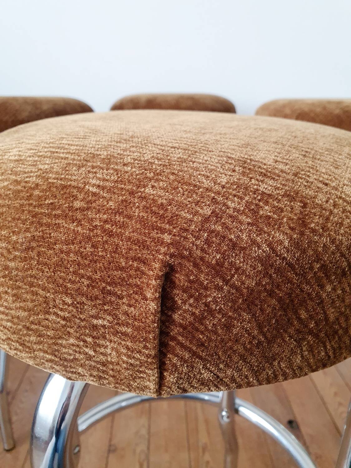 4 Tabourets de bar chromé vintage
