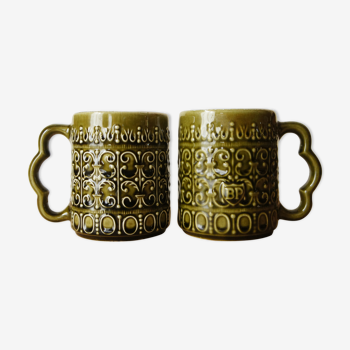 Set de 2 mugs publicitaires "bp" 1970