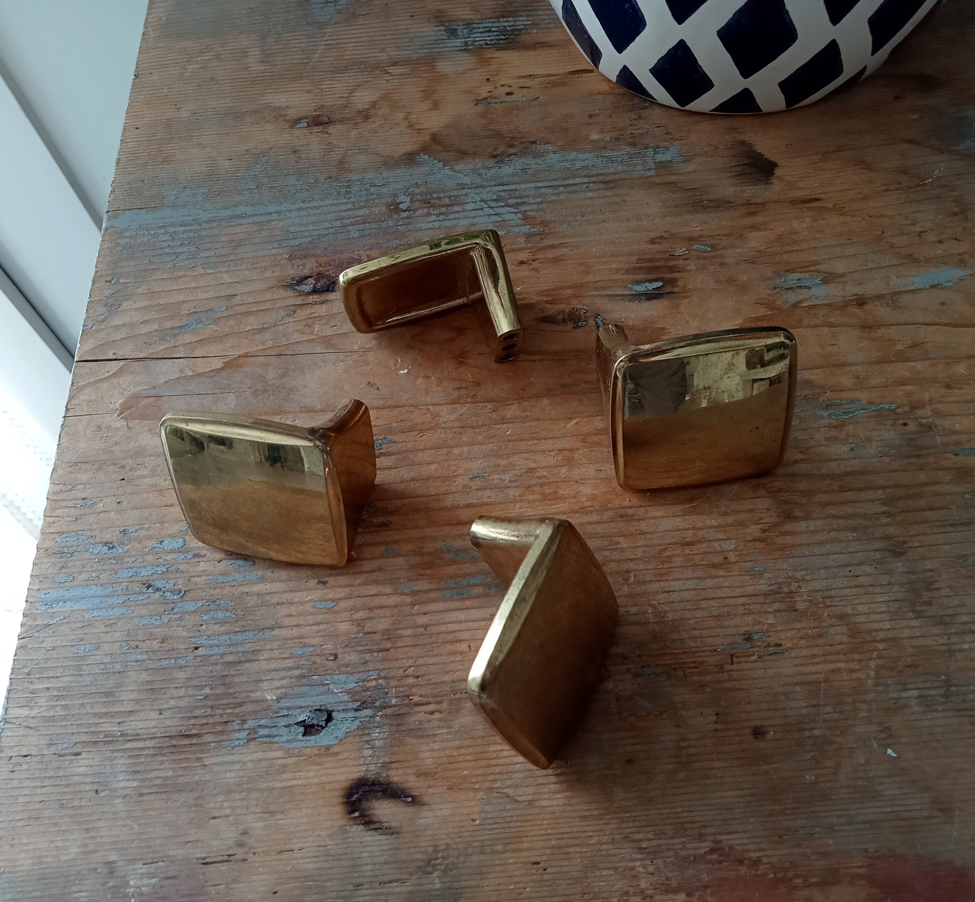 Vintage furniture handles in solid gilded brass