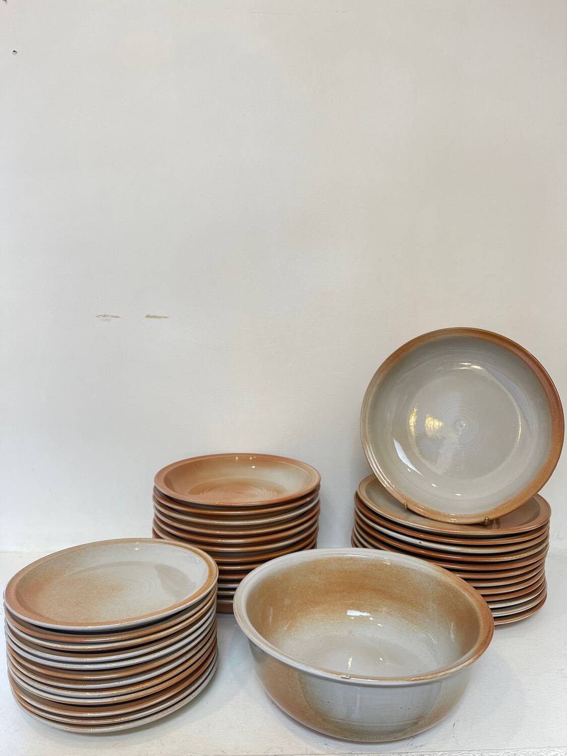 Vintage stoneware service, 38 pieces, 1970.
